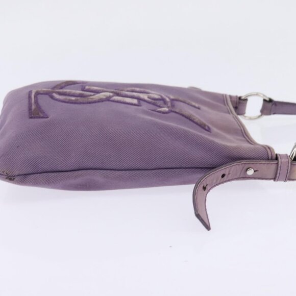 SAINT LAURENT Kahala Shoulder Bag Canvas Purple Silver Auth - Picture 4 of 16